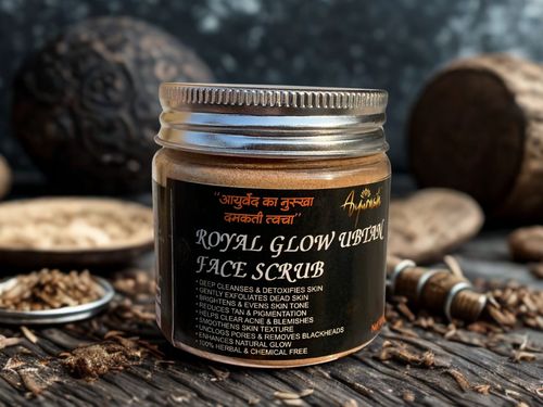 Ayurash Royal Glow Ubtan Face Scrub – 100% Herbal, Chemical-Free