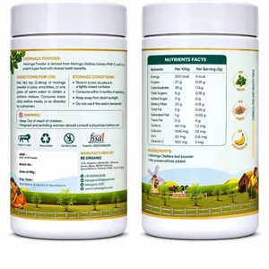 MORINGA POWDER 200g  NATURALLY GROWN DIRECT FROM FARM 100% LEAF POWDER WITHOUT PRESERVATIVE AND WITHOUT ANY COLOR  1.395/G